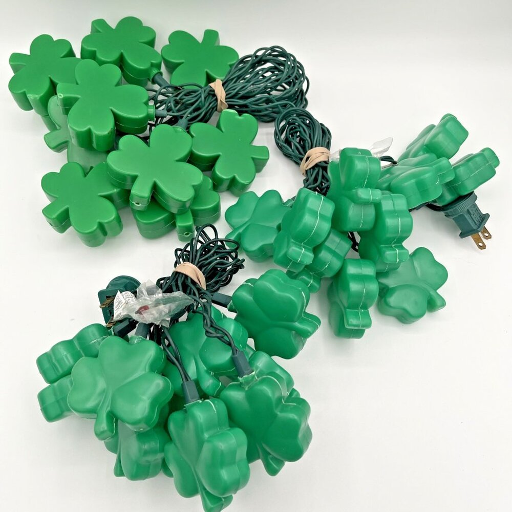 Vintage St. Patrick's Day String Light‎ Set Plastic Blow Mold- Works!